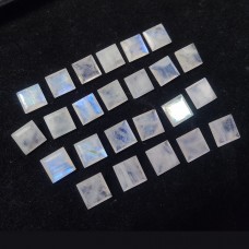 Rainbow moonstone 16x16mm square facet 14 cts